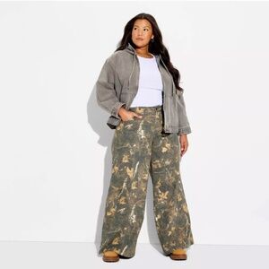 Wild Fable - Women's Wide Leg Utility Pants - Wild Fable Camo XXL